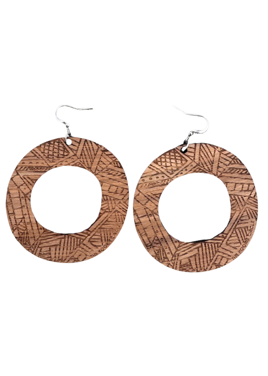 Walnut Koorie Hoop Earrings