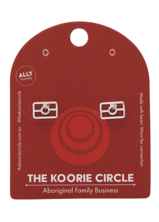 Silver Flag outline studs