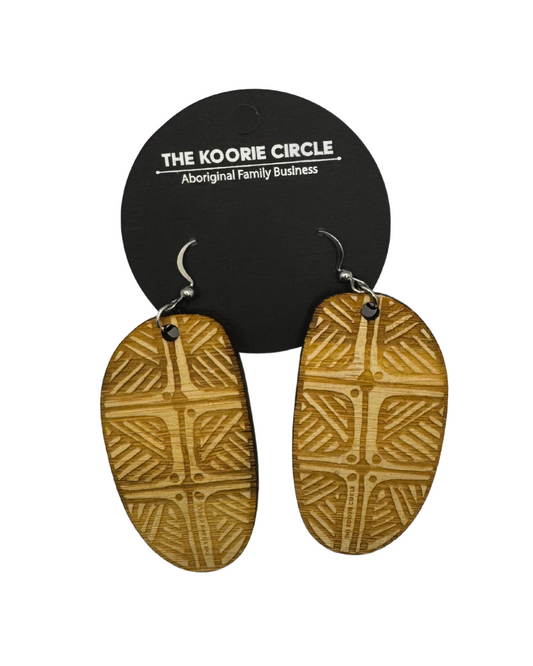 Wood Coolamon Earrings