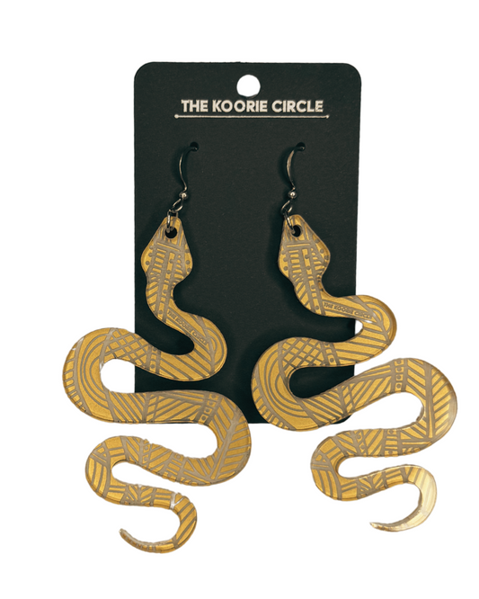 Gold Snake Earrings