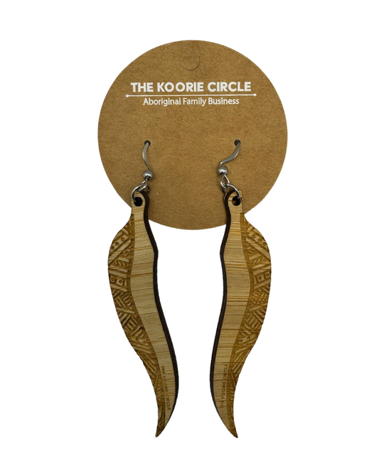 Wood Gumleaf Earrings